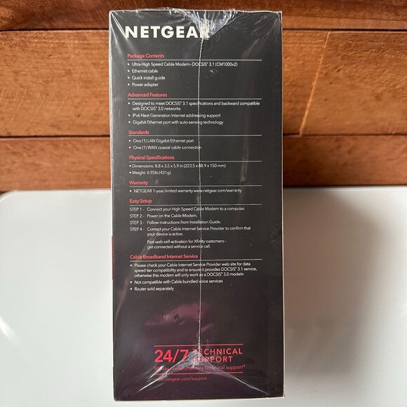 NETGEAR CM1000 DOCSIS 3.1 Ultra High Speed Cable Modem – Xfinity, Spectrum, Cox - Picture 6 of 13
